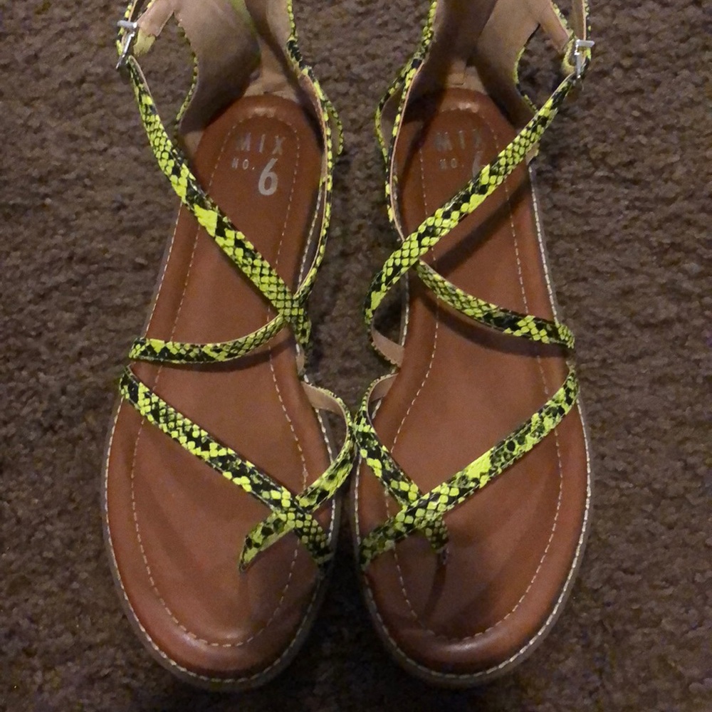 Mix no 6 neon snake sandal